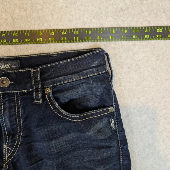 Silver Jeans Zac Men's 34X34 Relaxed Fit Stretch Straight Dark Wash - Picture 7 of 10